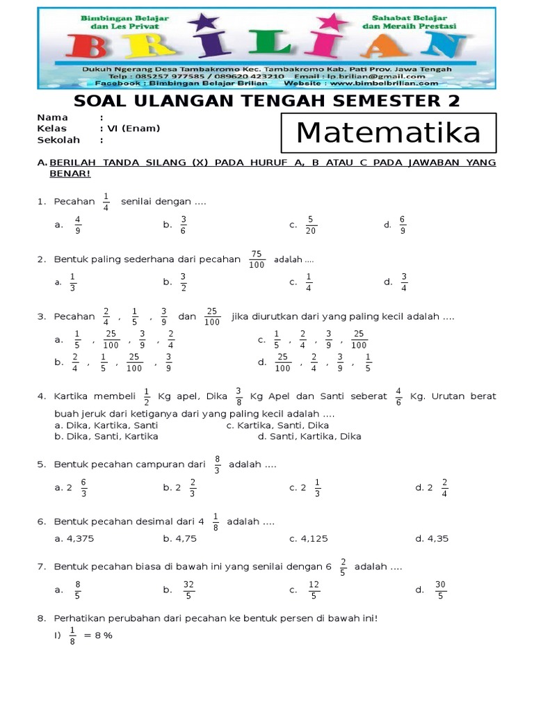 10 Rahasia Menguasai Soal Matematika SD Kelas 2 Semester 2 Agar Anak Cepat Paham