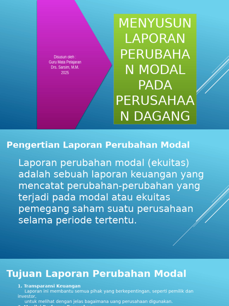 Laporan Perubahan Modal Perusahaan PDF Laporan Perubahan Modal Perusahaan PDF