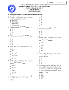 Soal Matematika Perpangkatan Kelas 9 Dalchaebi
