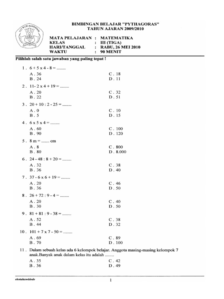 7 Cara Latihan Soal Matematika Kelas 3 SD yang Terbukti Bikin Anak Jago Hitung