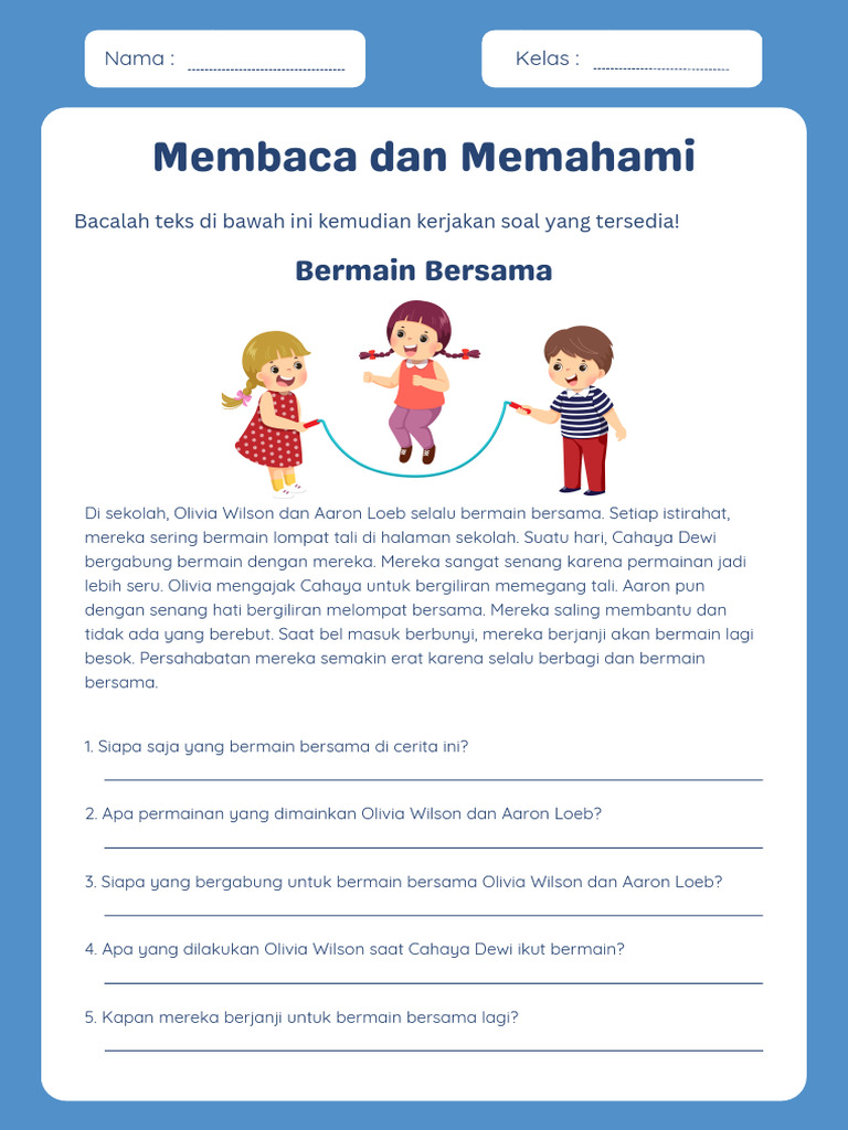 7 Rahasia Soal Bacaan Singkat tentang Kegemaran Kelas 3 SD yang Bikin Anak Semangat