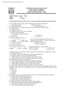 Soal Pas Ipa Kelas 8 Semester 2 Dalchaebi