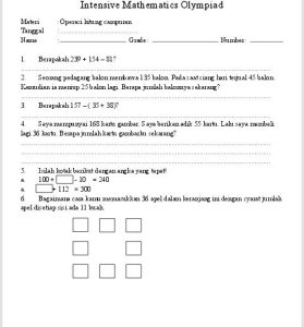 Soal Olimpiade Matematika Sd