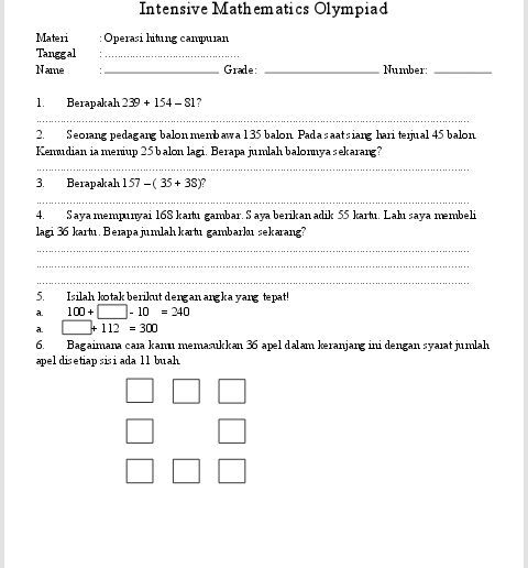 Rahasia Jenius Matematika Terbukti Lewat Soal Olimpiade Matematika Kelas 2 SD Yang Sulit