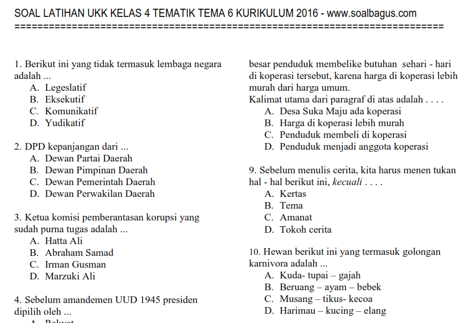 Rahasia Lulus Nilai Sempurna Lewat Soal Soal UKK Tematik Kelas 4 Erlangga Gresik Terbaru