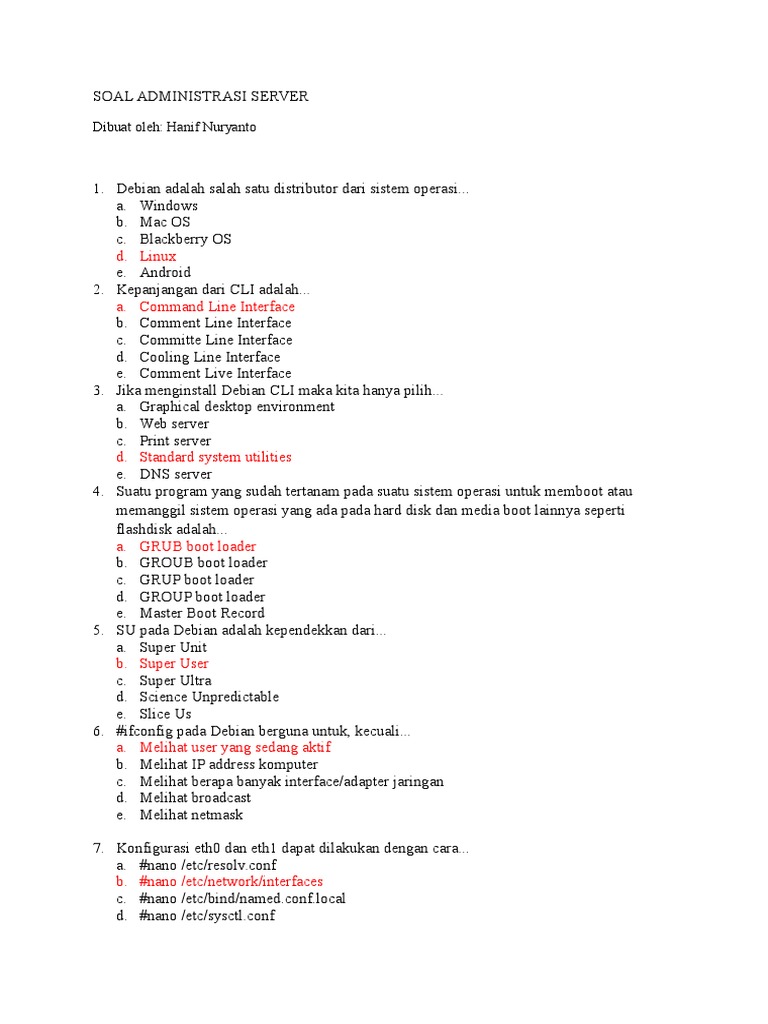 Terbukti Rahasia 5 Contoh Soal Administrasi Server Kelas XI Semester 1 Wajib Kamu Kuasai
