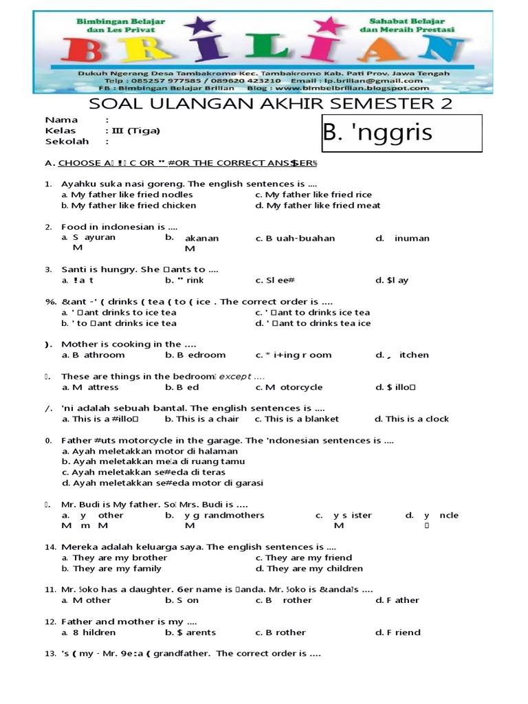 Terbukti Rahasia Cepat Kuasai Soal Bahaha Inggris Kelas 3 SD Semester 2 dalam 5 Langkah