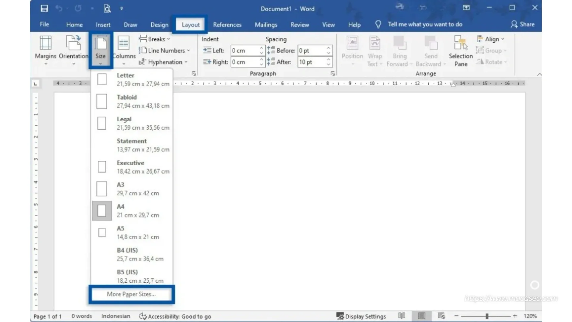Cara Mengatur Ukuran Kertas di Microsoft Word Agar Tidak Terpotong Saat