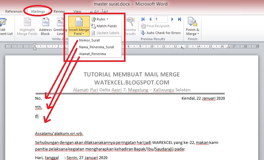 Ternyata Ini Penyebab Mailmerge di Word dari Excel Berubah Menjadi Am, Wajib Tahu Sebelum Terlambat