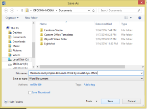 Menyimpan Dokumen di MS Office Word 2013 - Mudahnya Office
