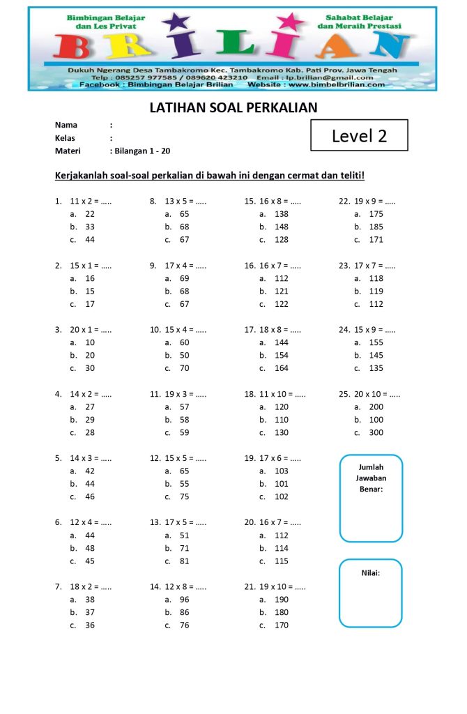 soal matematika kelas 2